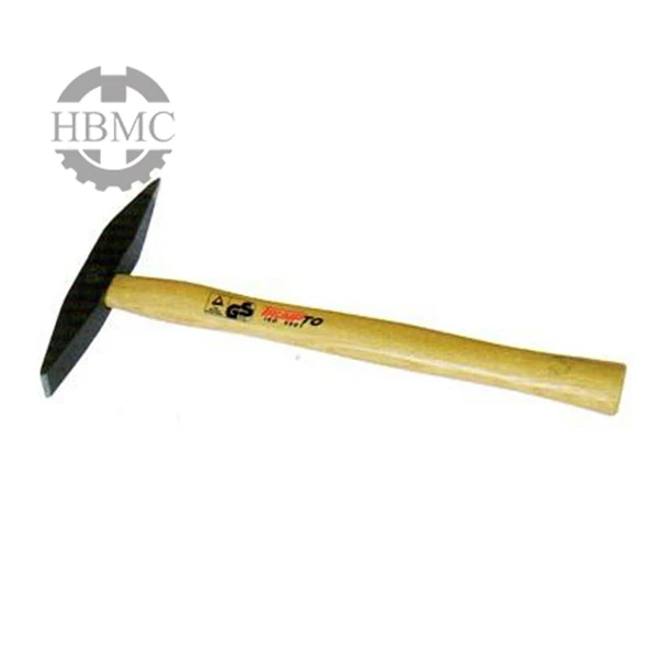 French type chipping hammer with wooden handle